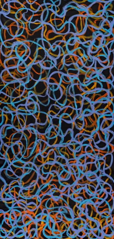 A painting by Jackie Saunders titled DNA