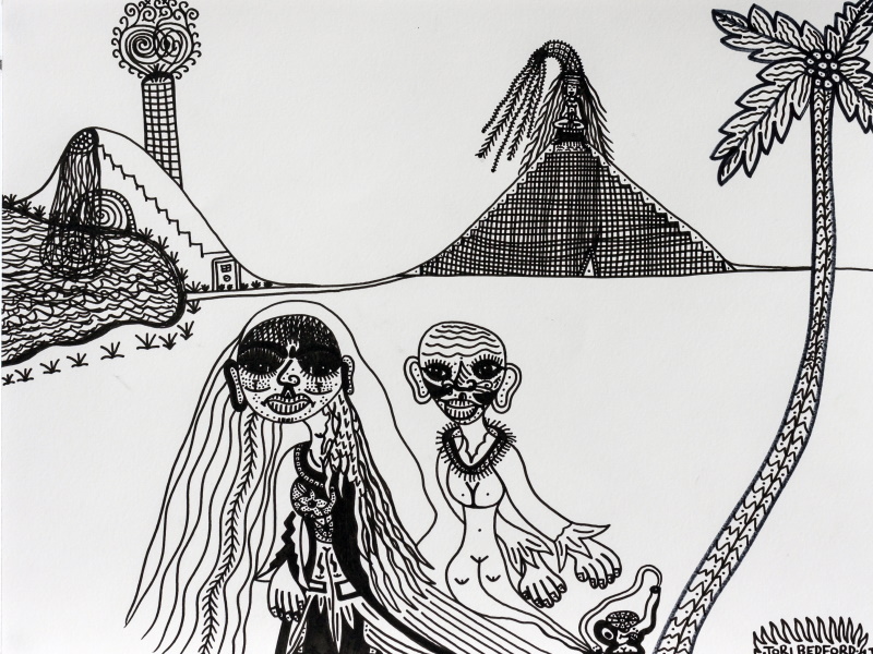 A drawing titled Hindu Paradise by Tori Bedford